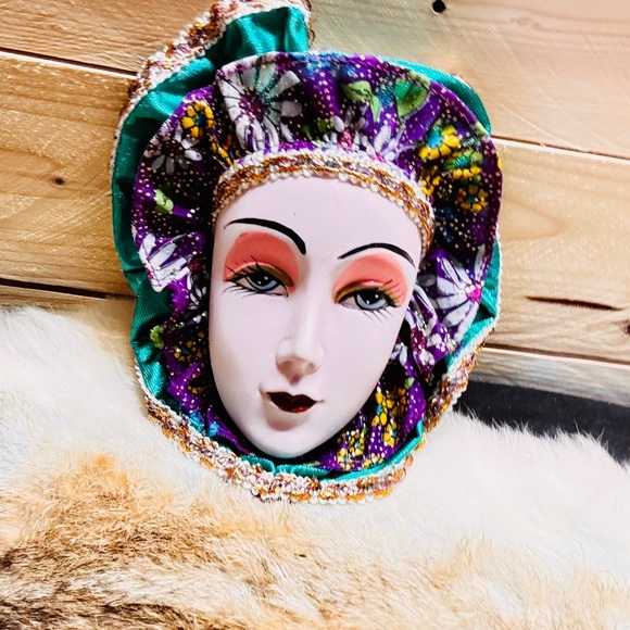 Decorative mask art ceramic wall decor vintage - Picture 3 of 6